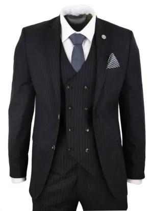 Costume 3 pièces Gatsby Gangster des années 1920 à rayures