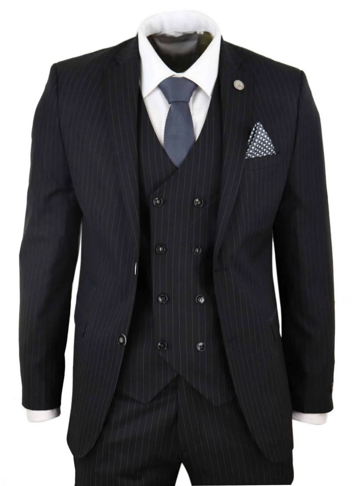 Costume 3 pièces Gatsby Gangster des années 1920 à rayures