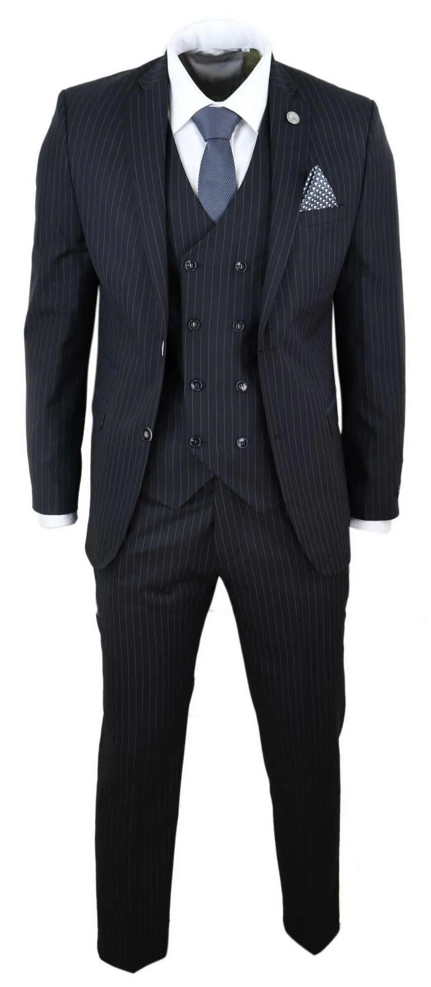 Costume 3 pièces Gatsby Gangster des années 1920 à rayures