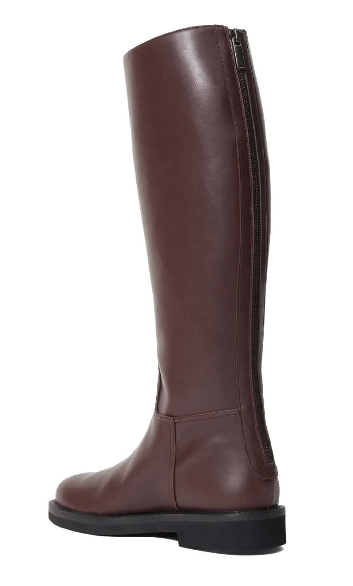 Bottes Ada en Simili-Cuir Vegan Mi-Mollet | Marron