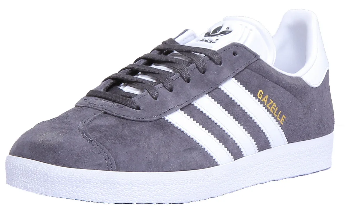 Chaussures de sport Adidas Gazelle en daim gris et blanc