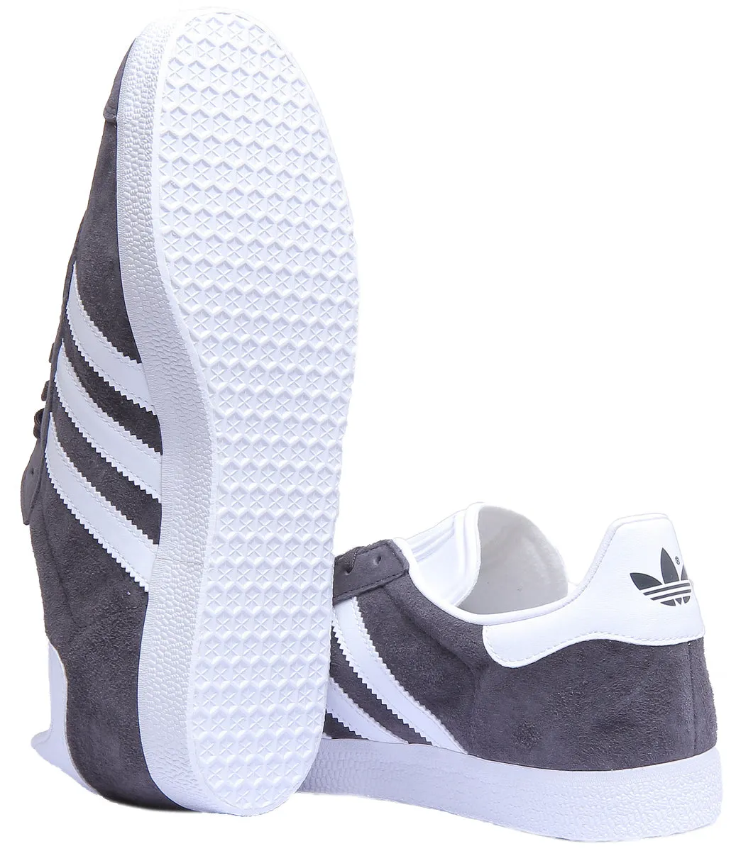 Chaussures de sport Adidas Gazelle en daim gris et blanc