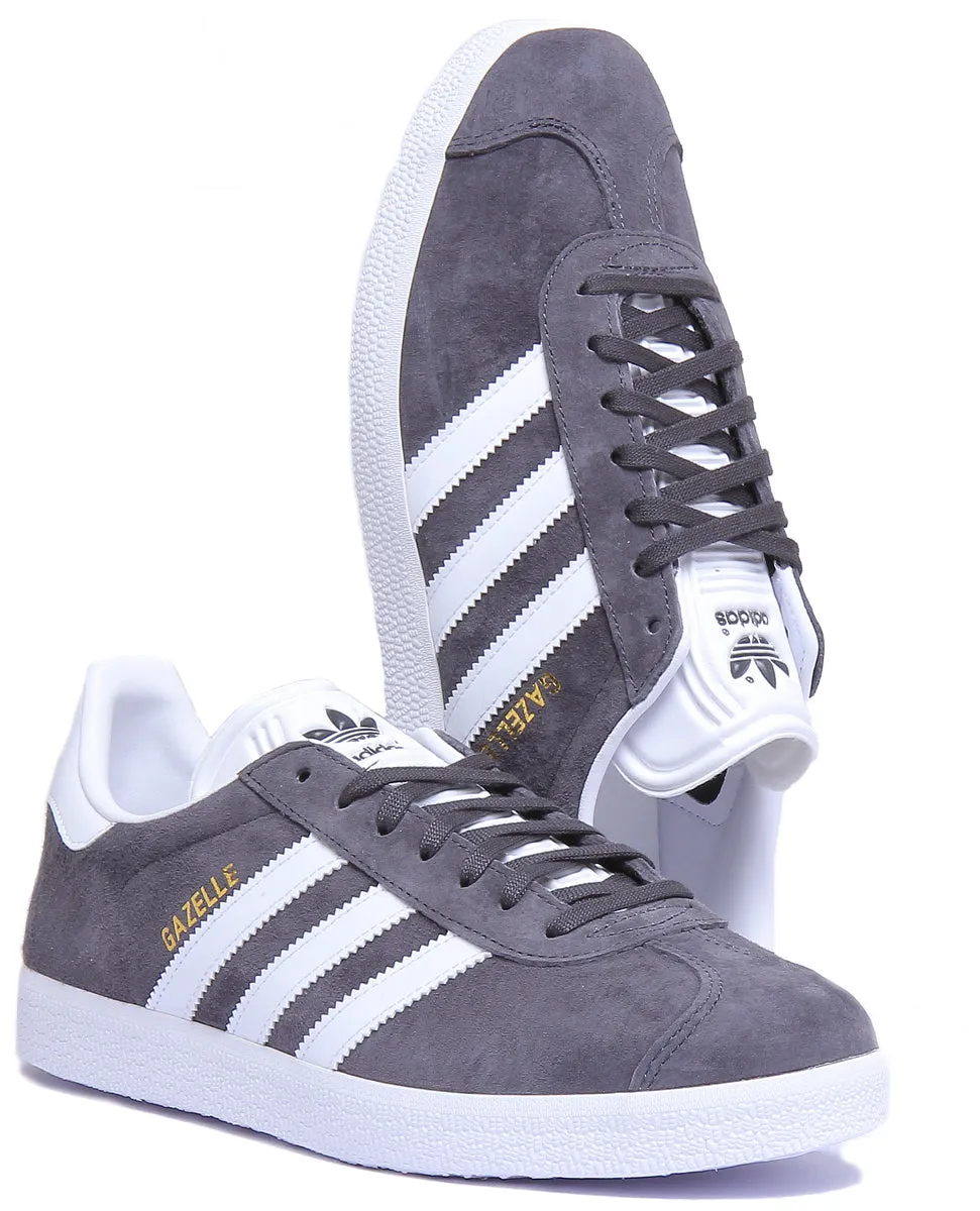 Chaussures de sport Adidas Gazelle en daim gris et blanc