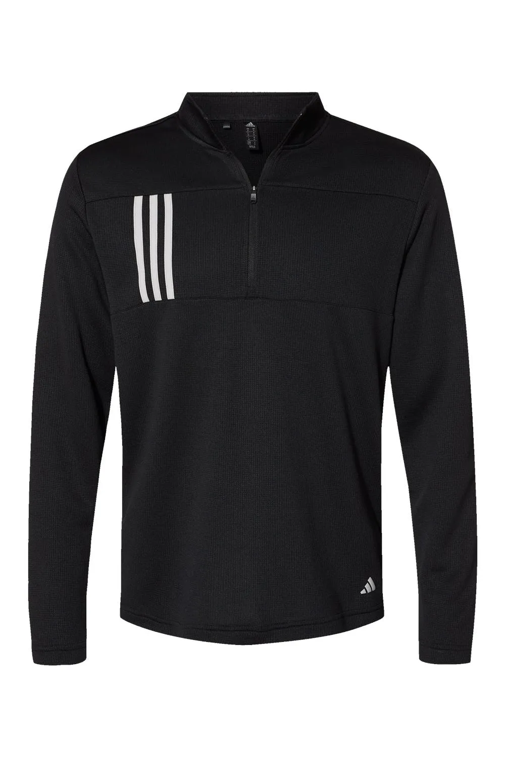 Adidas Hommes Sweat à Capuche 1/4 Zip à Double Maille 3 Bandes Évacuation de l'Humidité - Noir