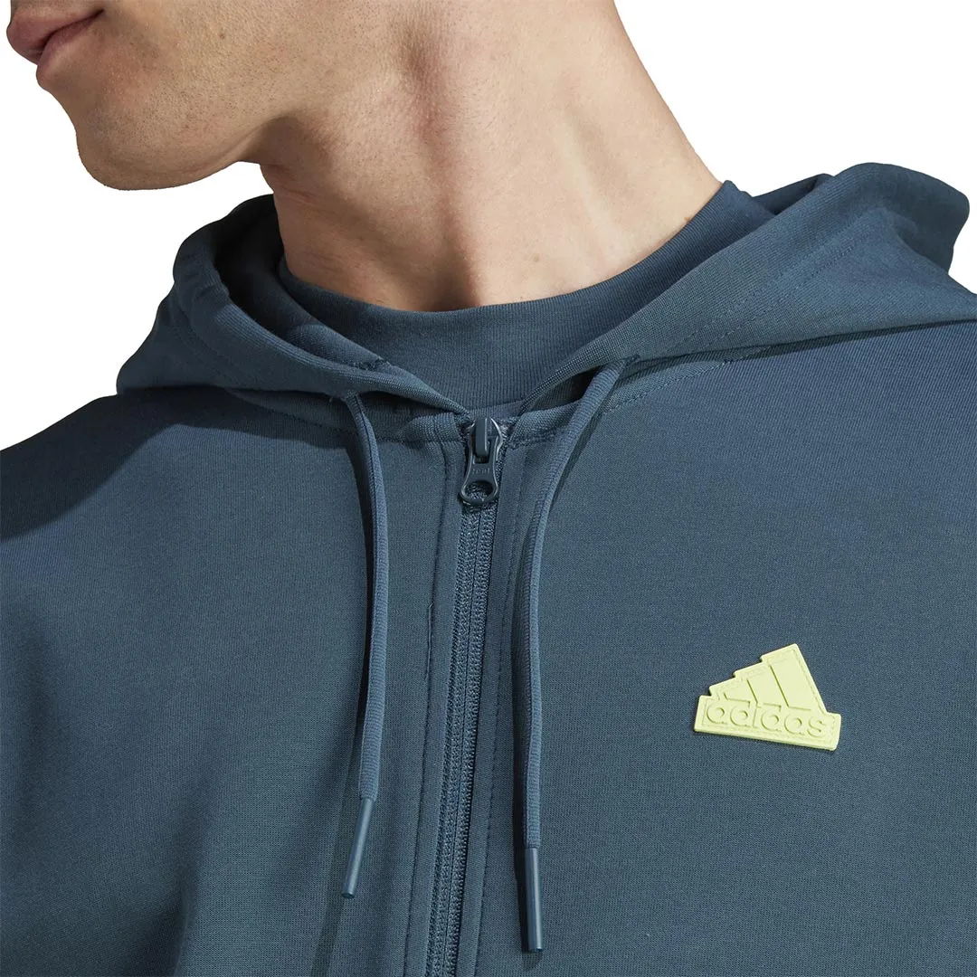 adidas - Pull à capuche zip futuriste pour hommes avec 3 bandes (IJ8878)