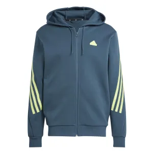 adidas - Pull à capuche zip futuriste pour hommes avec 3 bandes (IJ8878)