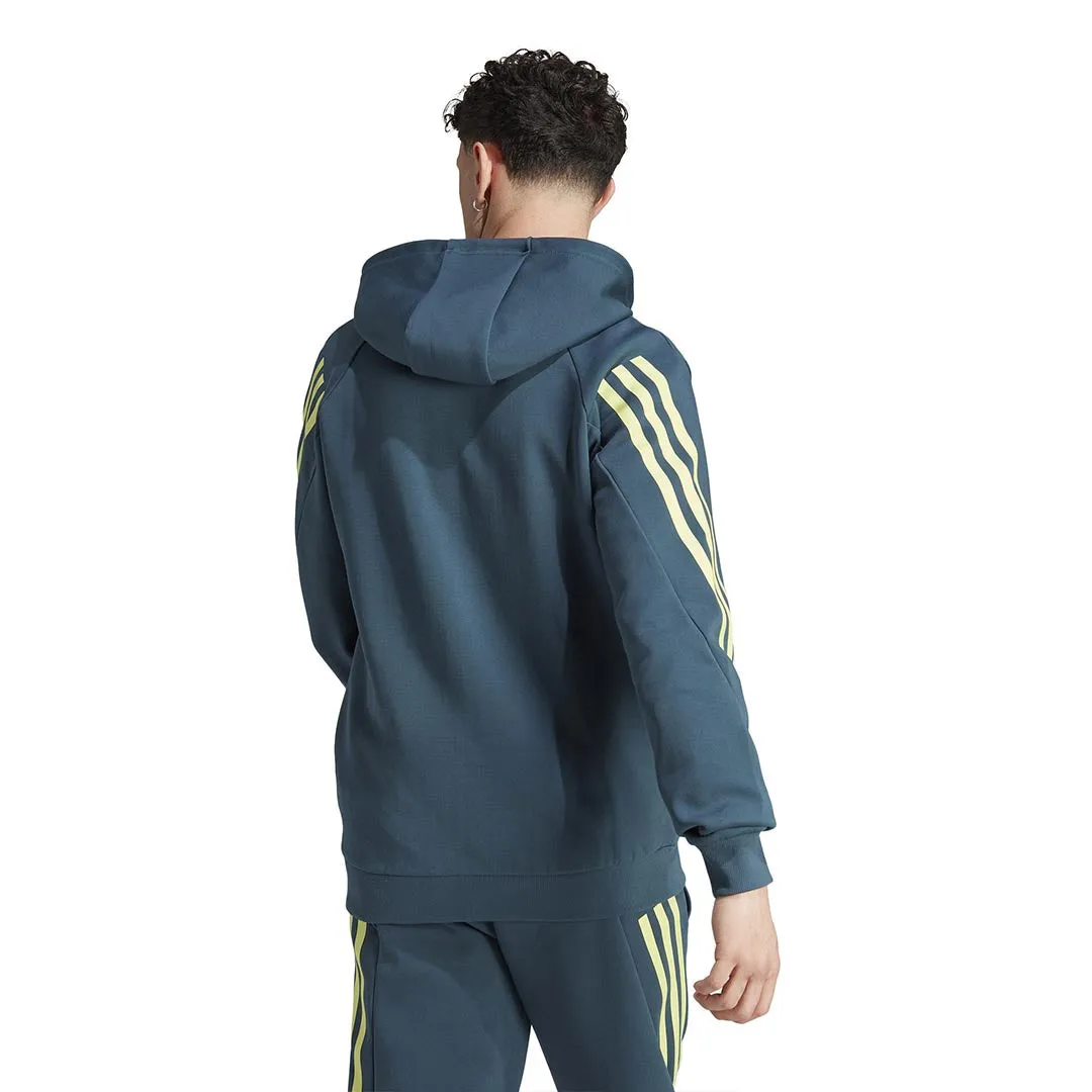 adidas - Pull à capuche zip futuriste pour hommes avec 3 bandes (IJ8878)