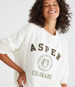 Aeropostale Sweat-shirt à capuche oversize Destination pour femmes - Blanc - Taille L - Coton - Mode et vêtements pour adolescents Aigrette blanche Aeropostale