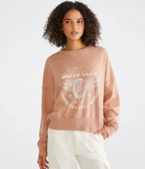Aeropostale Sweat-shirt à capuche Moto Club pour femmes - Marron clair - Taille XS - Coton - Mode et vêtements pour adolescents Chocolat Malt Aeropostale