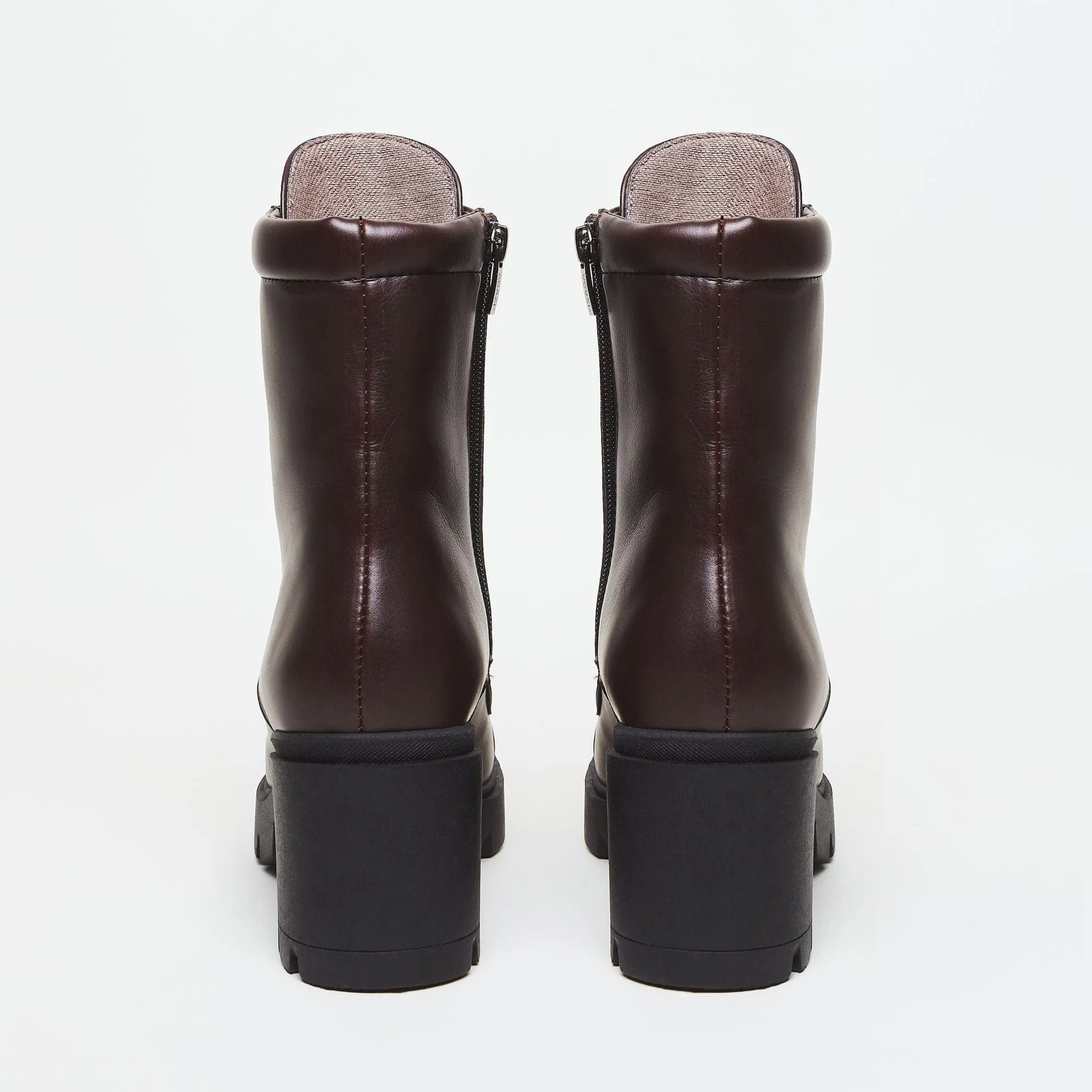 Bottes à lacets en similicuir vegan Aga | Chocolat