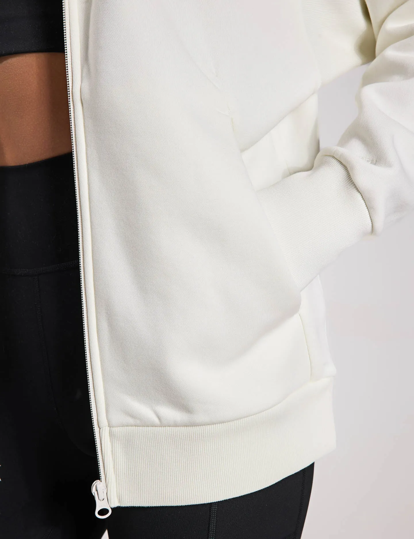 Pull à capuche en polaire ALL SZN à fermeture éclair - Blanc cassé