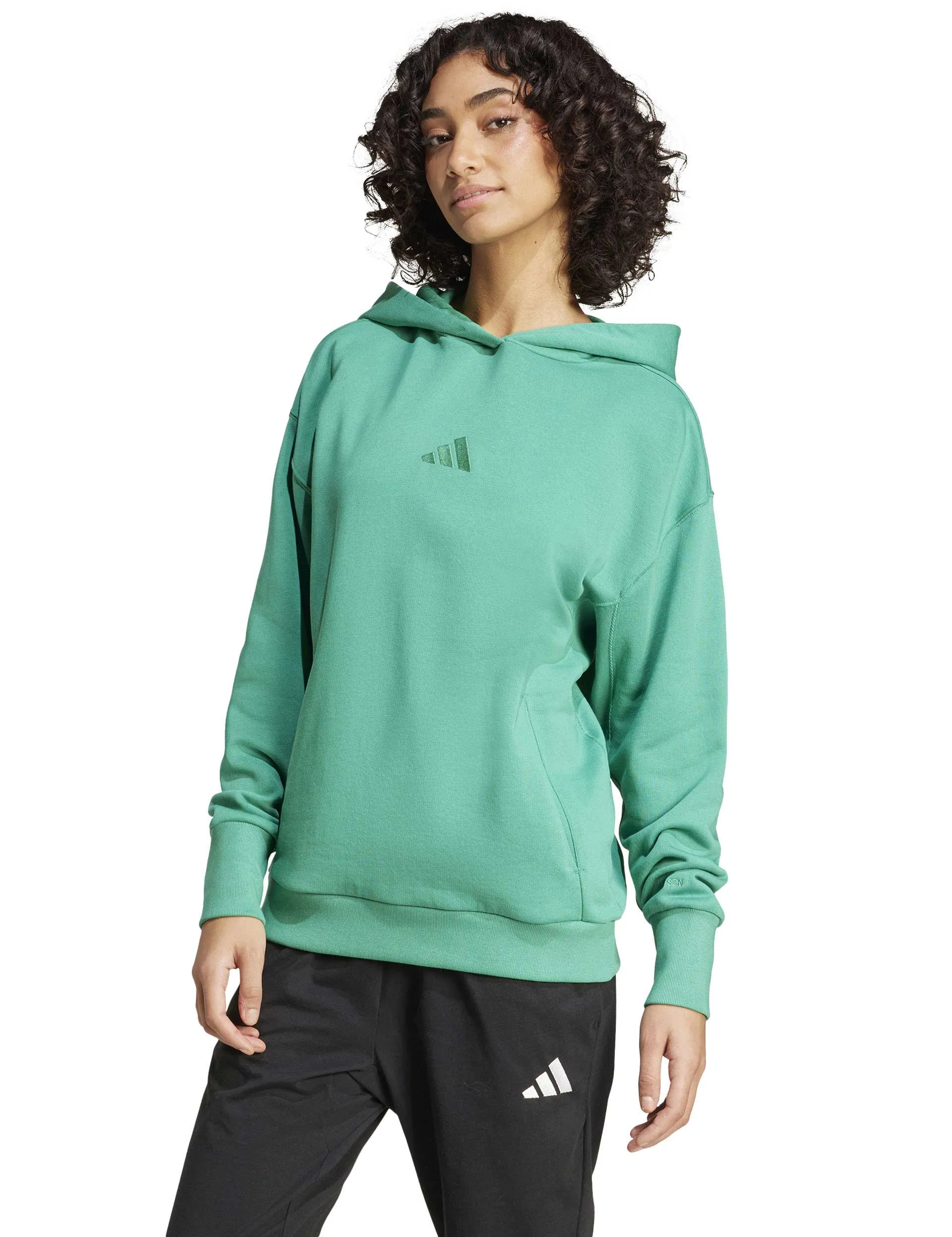 Pull à capuche ample en French Terry ALL SZN - Vert Semi Court