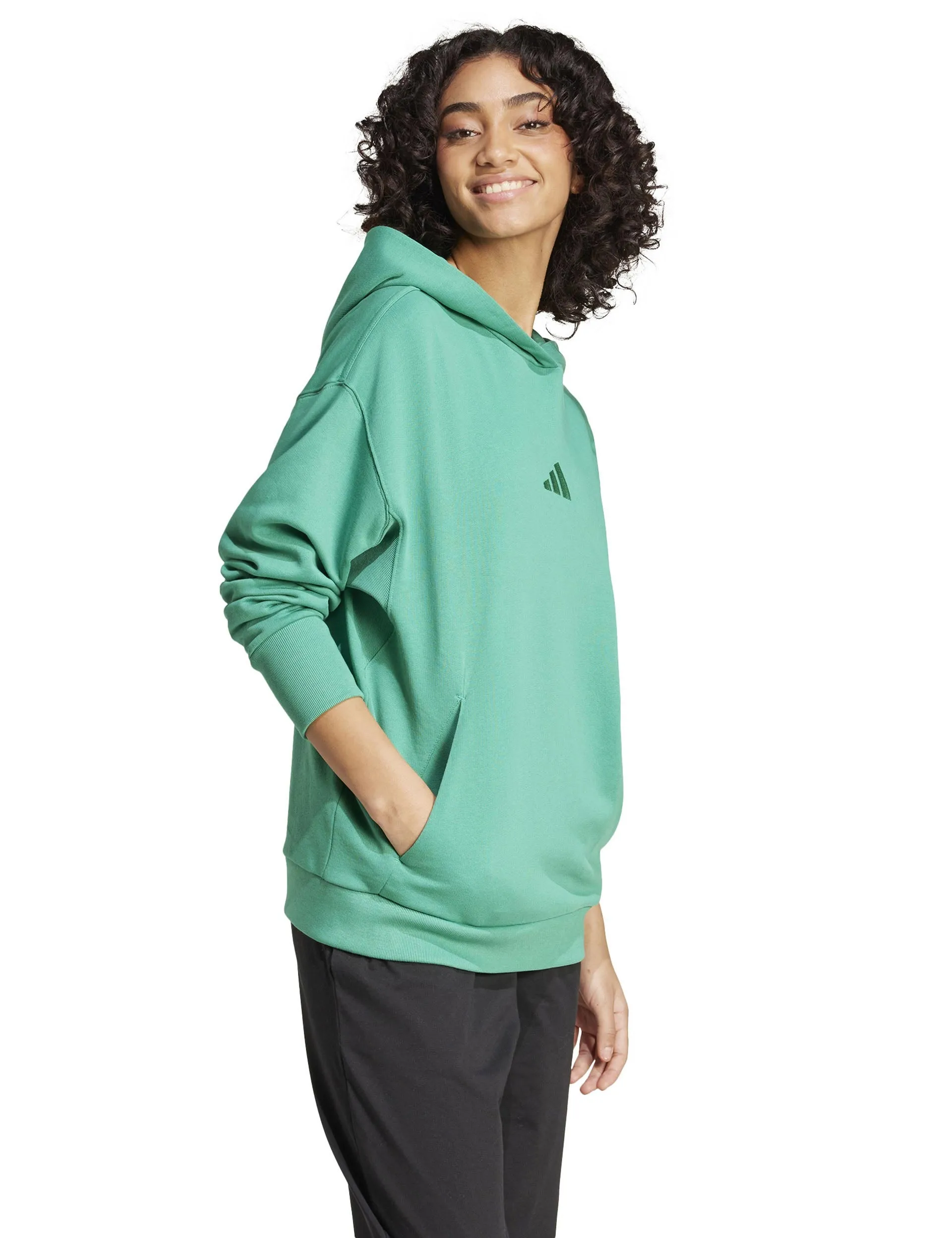 Pull à capuche ample en French Terry ALL SZN - Vert Semi Court