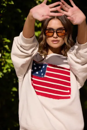 Pull à capuche drapeau américain