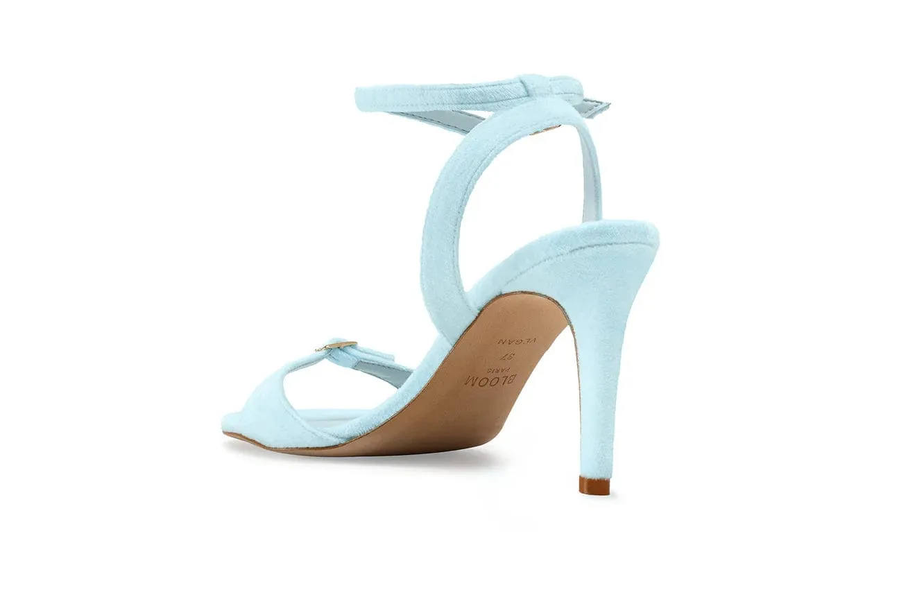Sandales à talons Anna Vegan Velvet | Bleu ciel