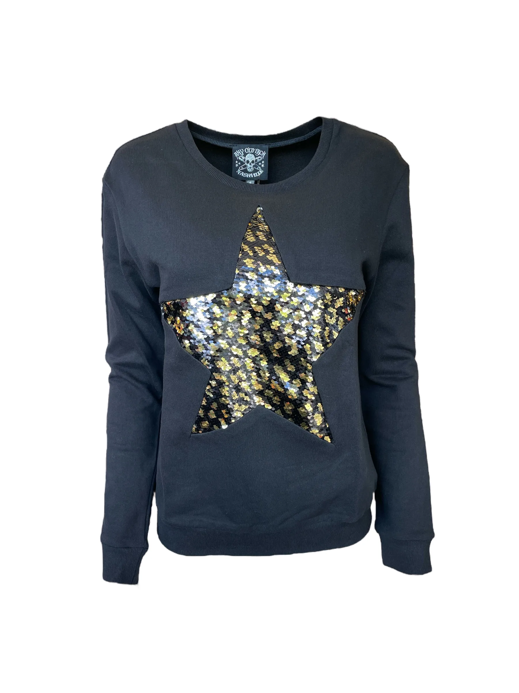 Sweat-shirt Femme Any Old Iron à motif léopard et étoiles larges