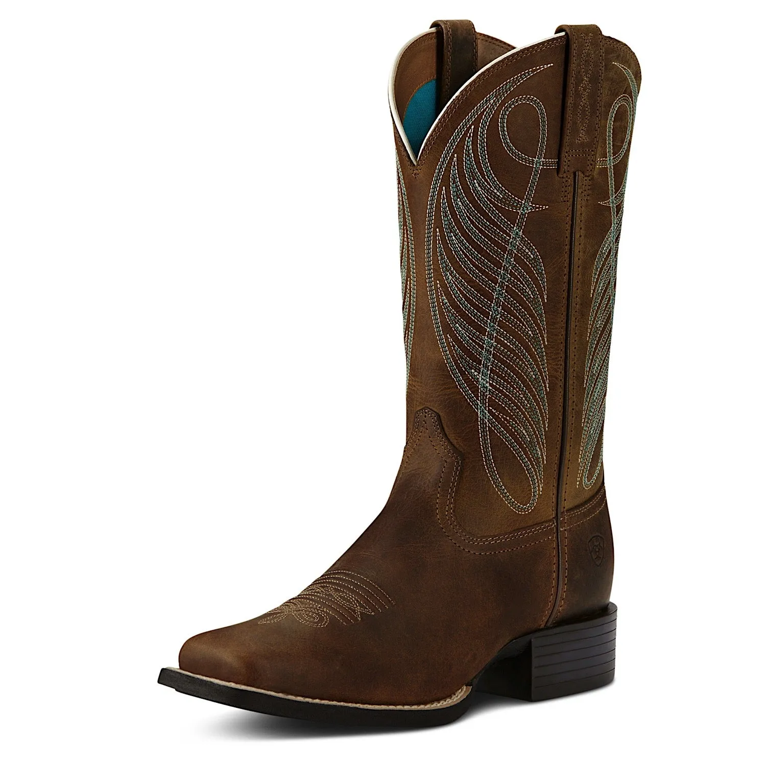 Ariat Bottes Femme Round Up à Bout Carré Large Marron Poudre