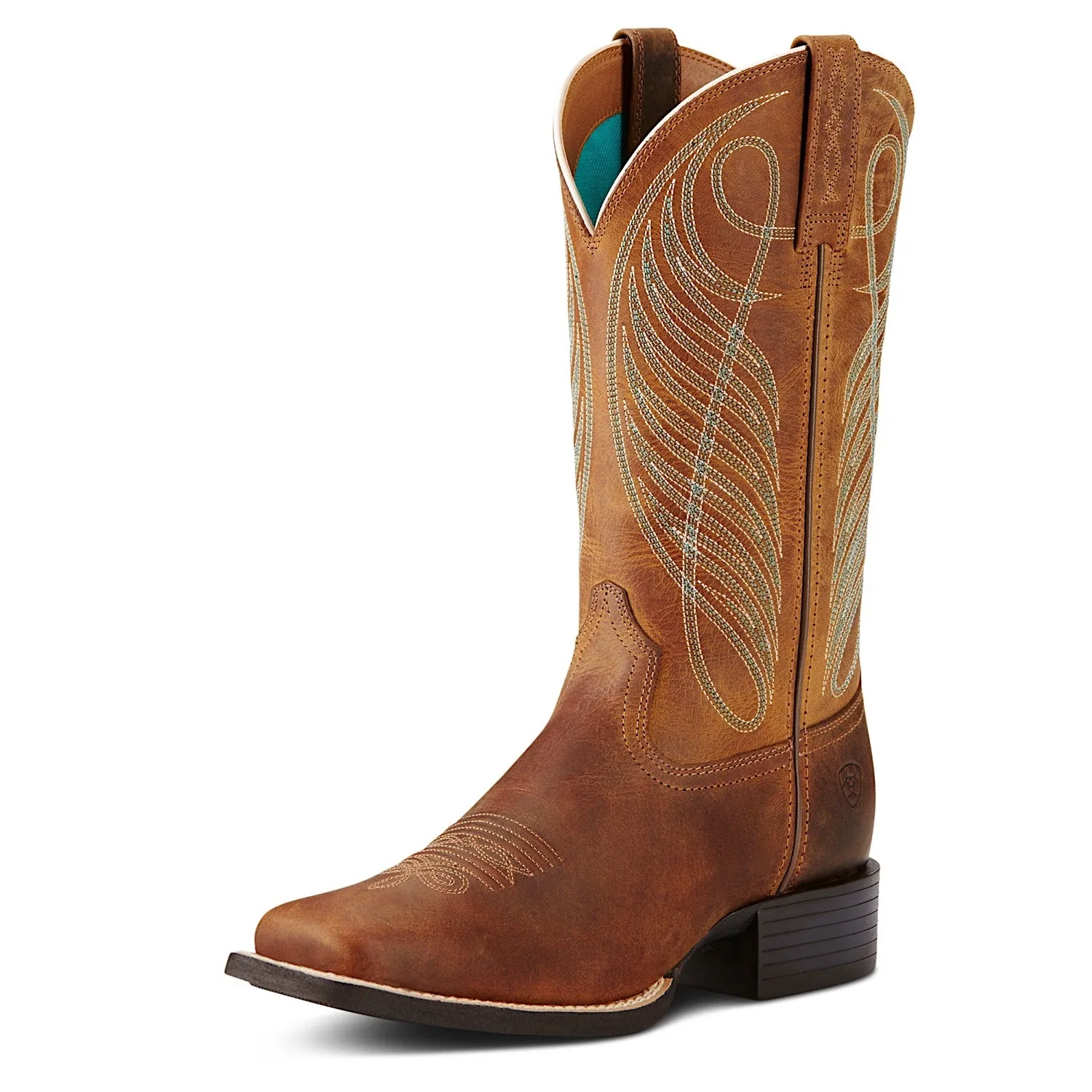 Ariat Bottes Femme Round Up à Bout Carré Large Marron Poudre
