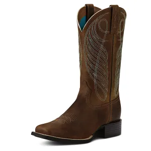 Ariat Bottes Femme Round Up à Bout Carré Large Marron Poudre