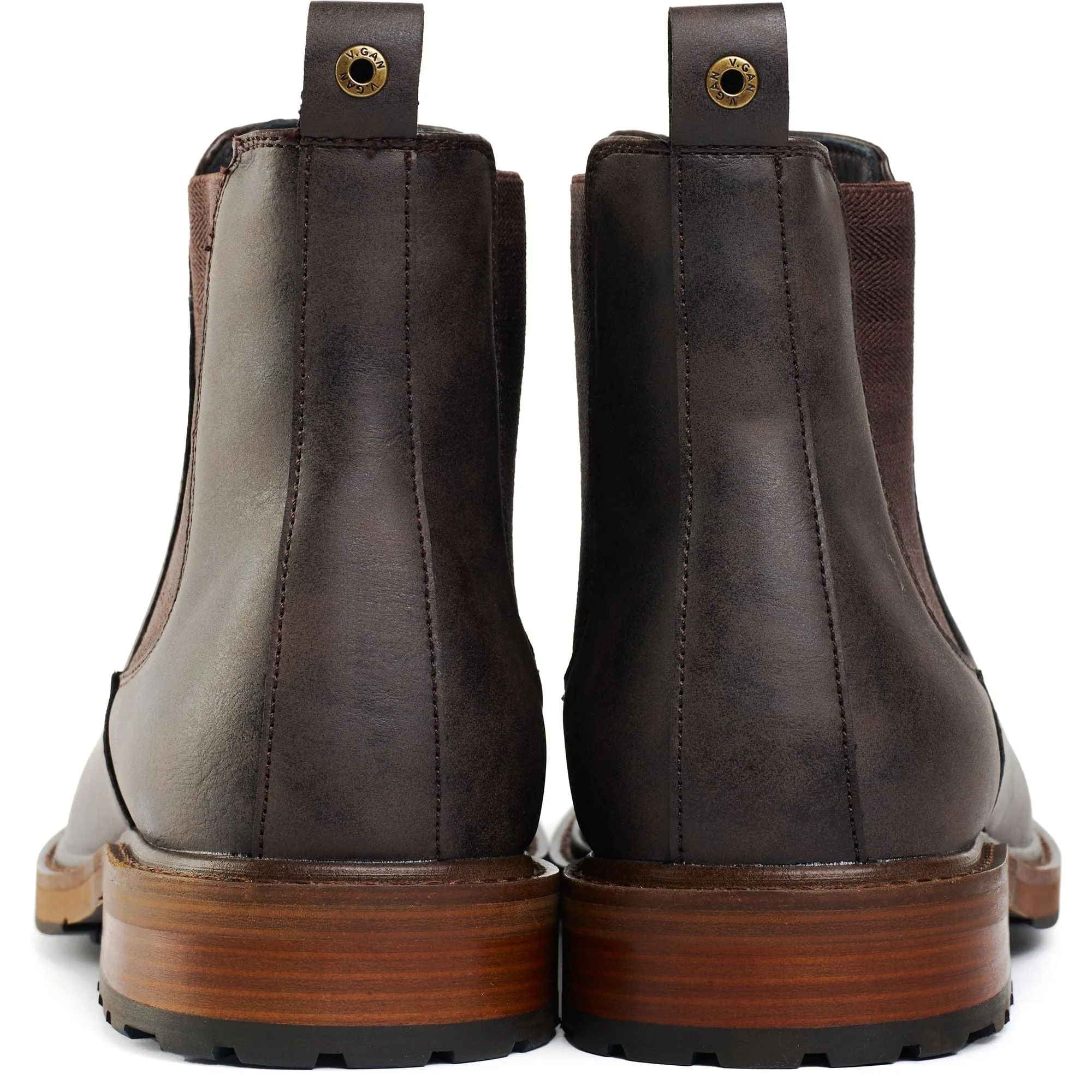 Bottes Chelsea en similicuir pour hommes Auber | Marron