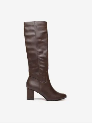 Bottes femme en simili-cuir vegan Avocado - Genou - Marron