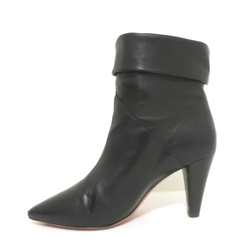 ba&sh Bottines Constanza en Cuir Noir Taille 39 Bout Pointu Talon Haut
