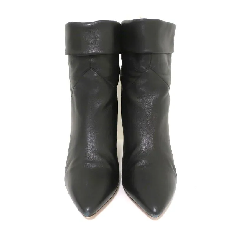 ba&sh Bottines Constanza en Cuir Noir Taille 39 Bout Pointu Talon Haut
