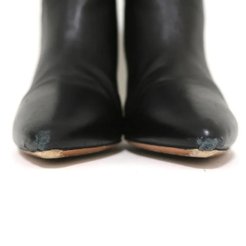 ba&sh Bottines Constanza en Cuir Noir Taille 39 Bout Pointu Talon Haut