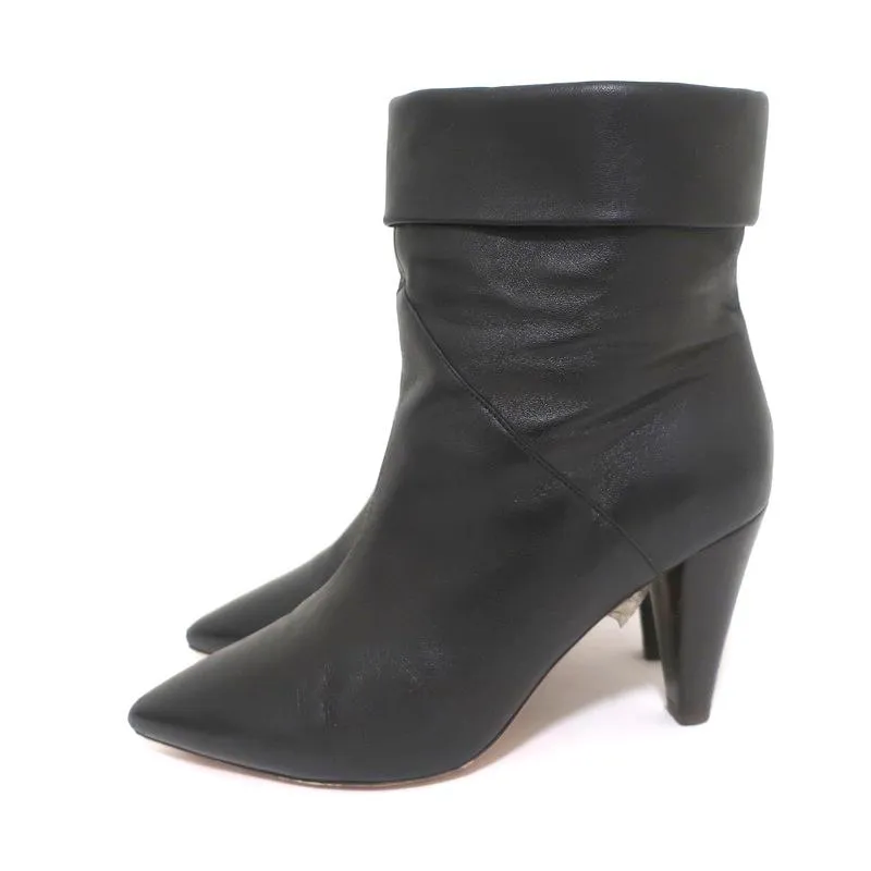 ba&sh Bottines Constanza en Cuir Noir Taille 39 Bout Pointu Talon Haut
