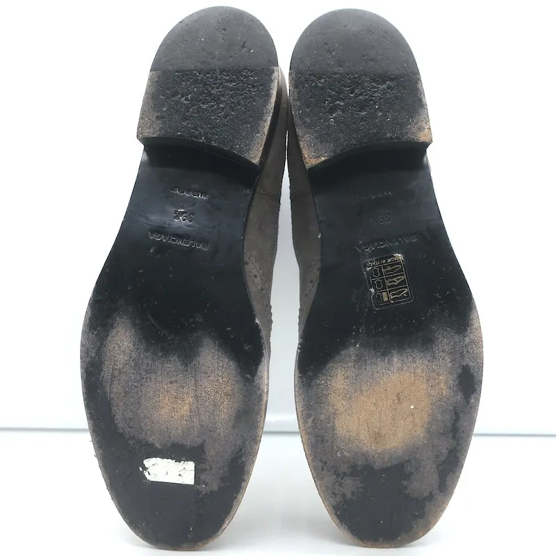 Balenciaga Bottes Chelsea Wingtip en Suède Gris Taille 39.5 Bottes Plate à la Cheville