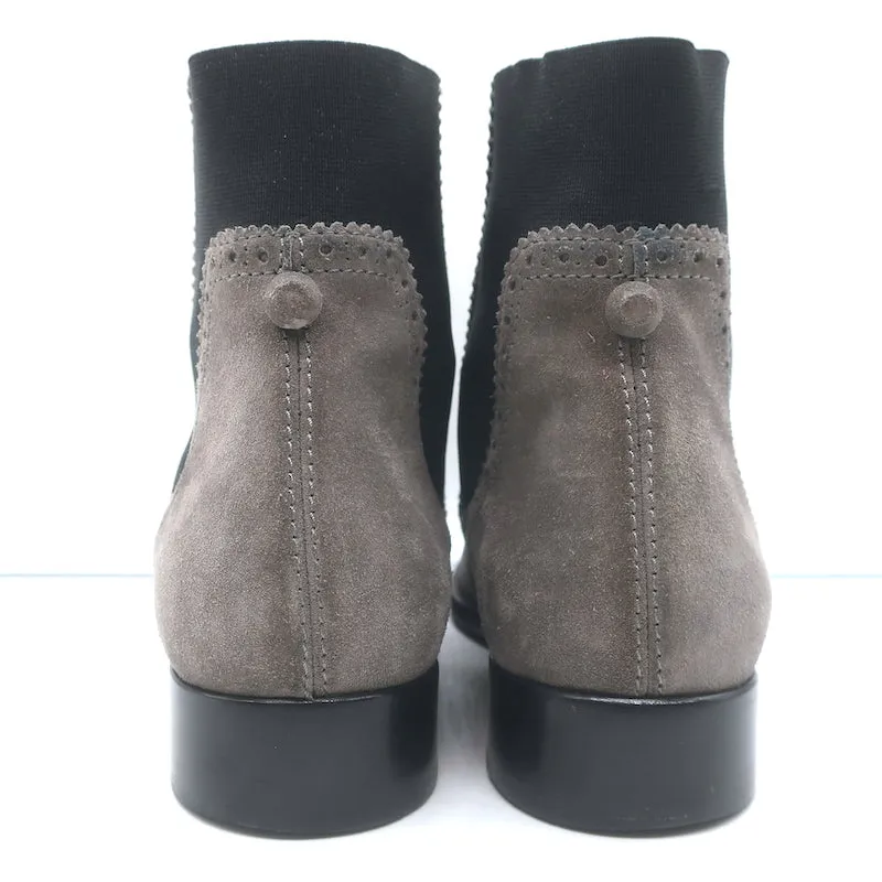 Balenciaga Bottes Chelsea Wingtip en Suède Gris Taille 39.5 Bottes Plate à la Cheville