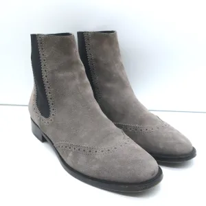 Balenciaga Bottes Chelsea Wingtip en Suède Gris Taille 39.5 Bottes Plate à la Cheville