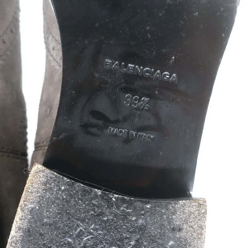 Balenciaga Bottes Chelsea Wingtip en Suède Gris Taille 39.5 Bottes Plate à la Cheville