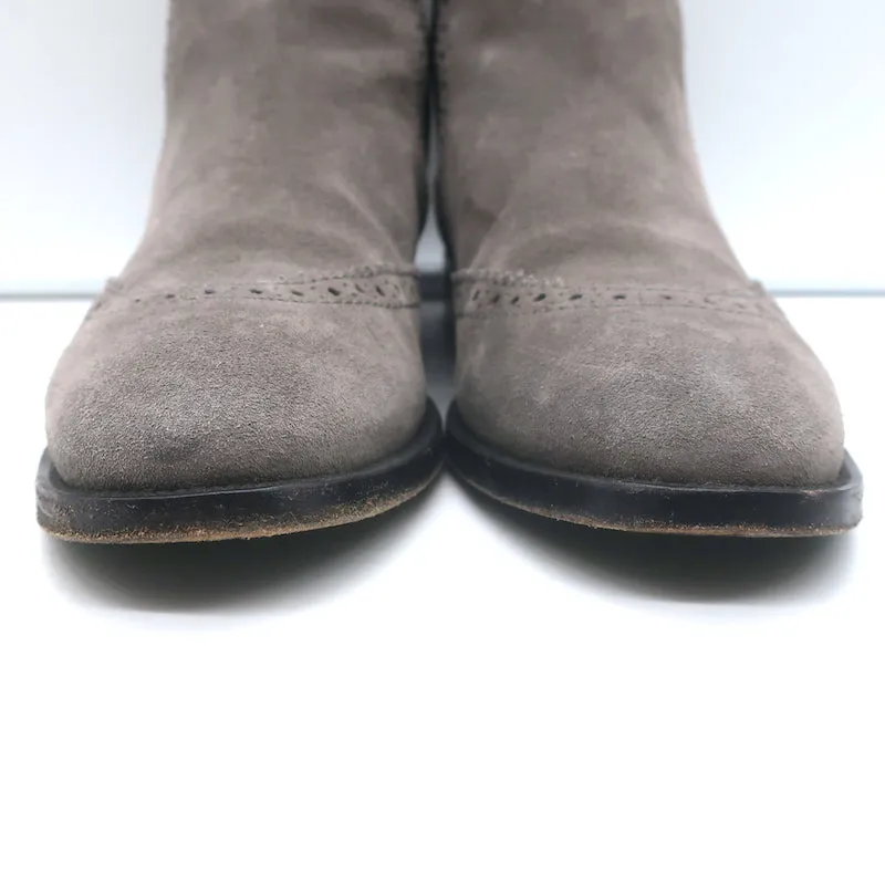 Balenciaga Bottes Chelsea Wingtip en Suède Gris Taille 39.5 Bottes Plate à la Cheville