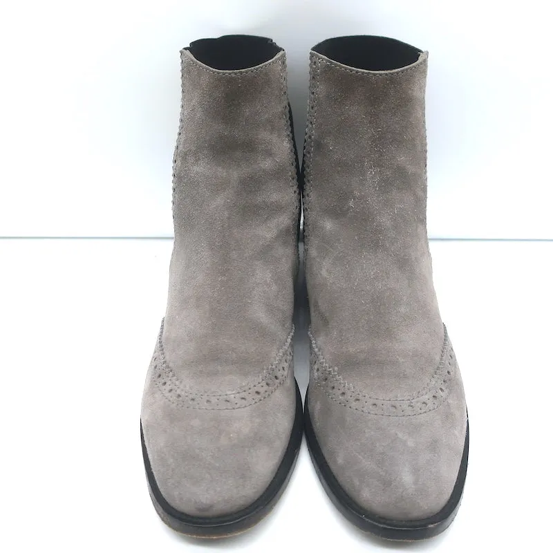Balenciaga Bottes Chelsea Wingtip en Suède Gris Taille 39.5 Bottes Plate à la Cheville