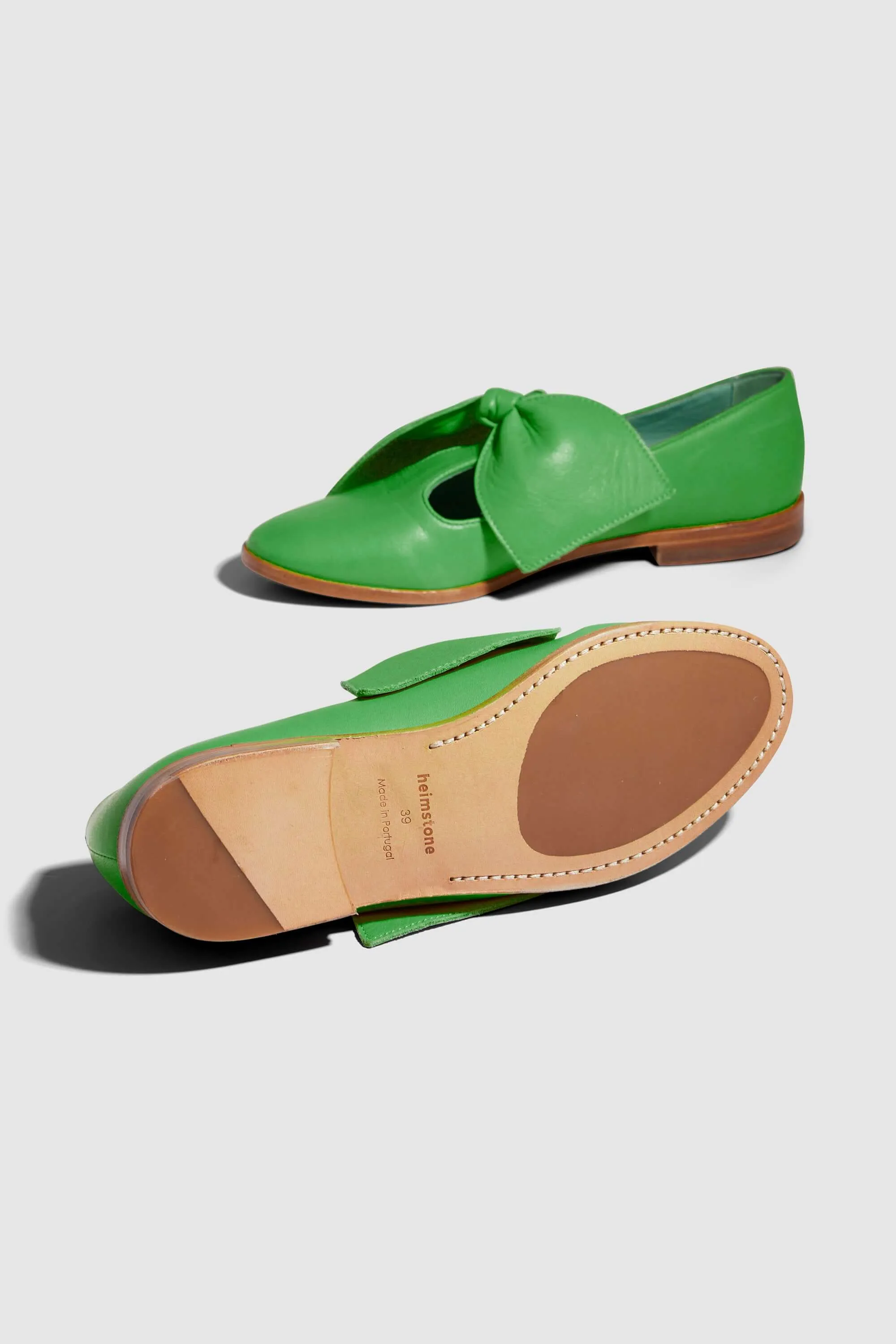 Chaussures BB Ballerina en Cuir Vert