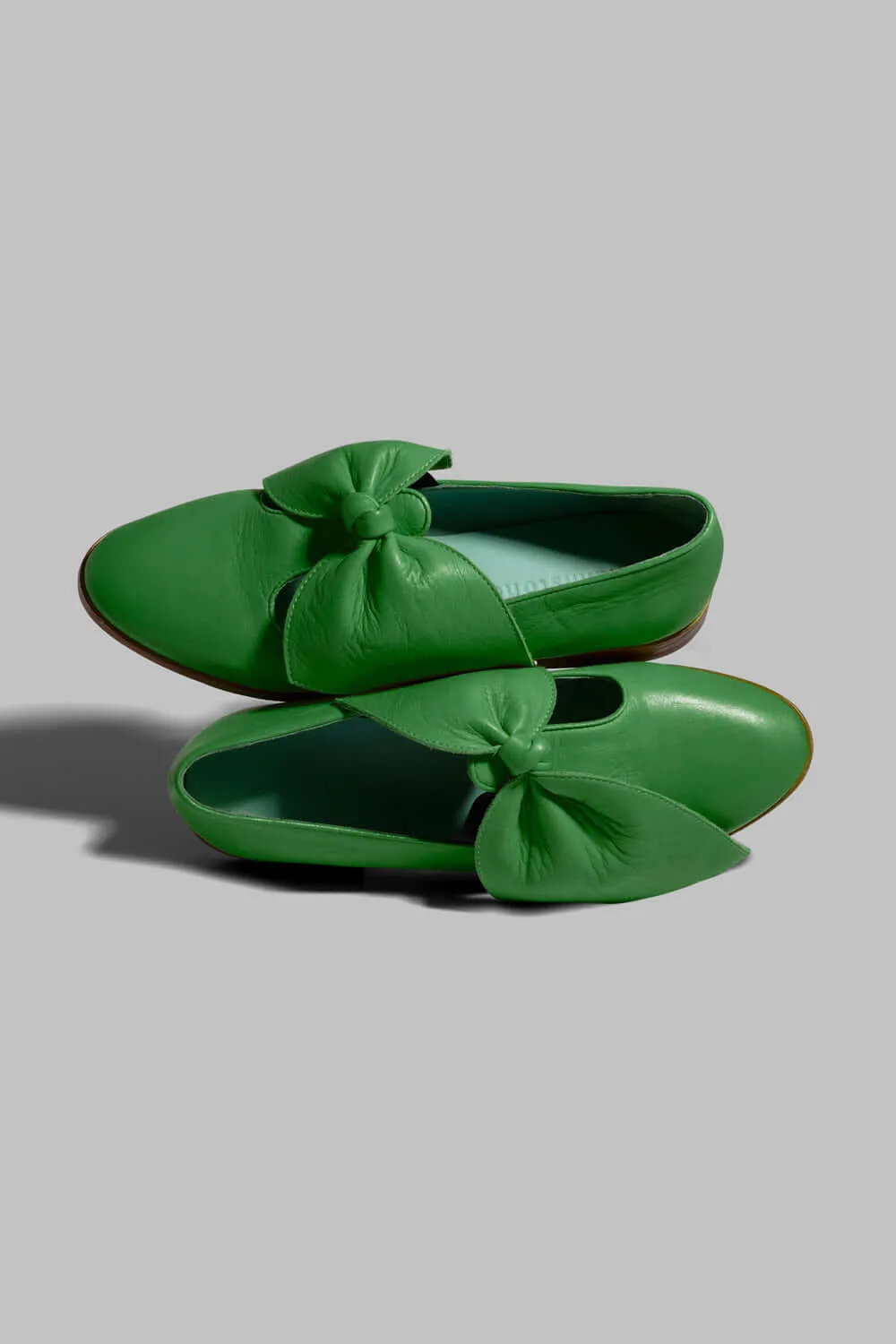 Chaussures BB Ballerina en Cuir Vert