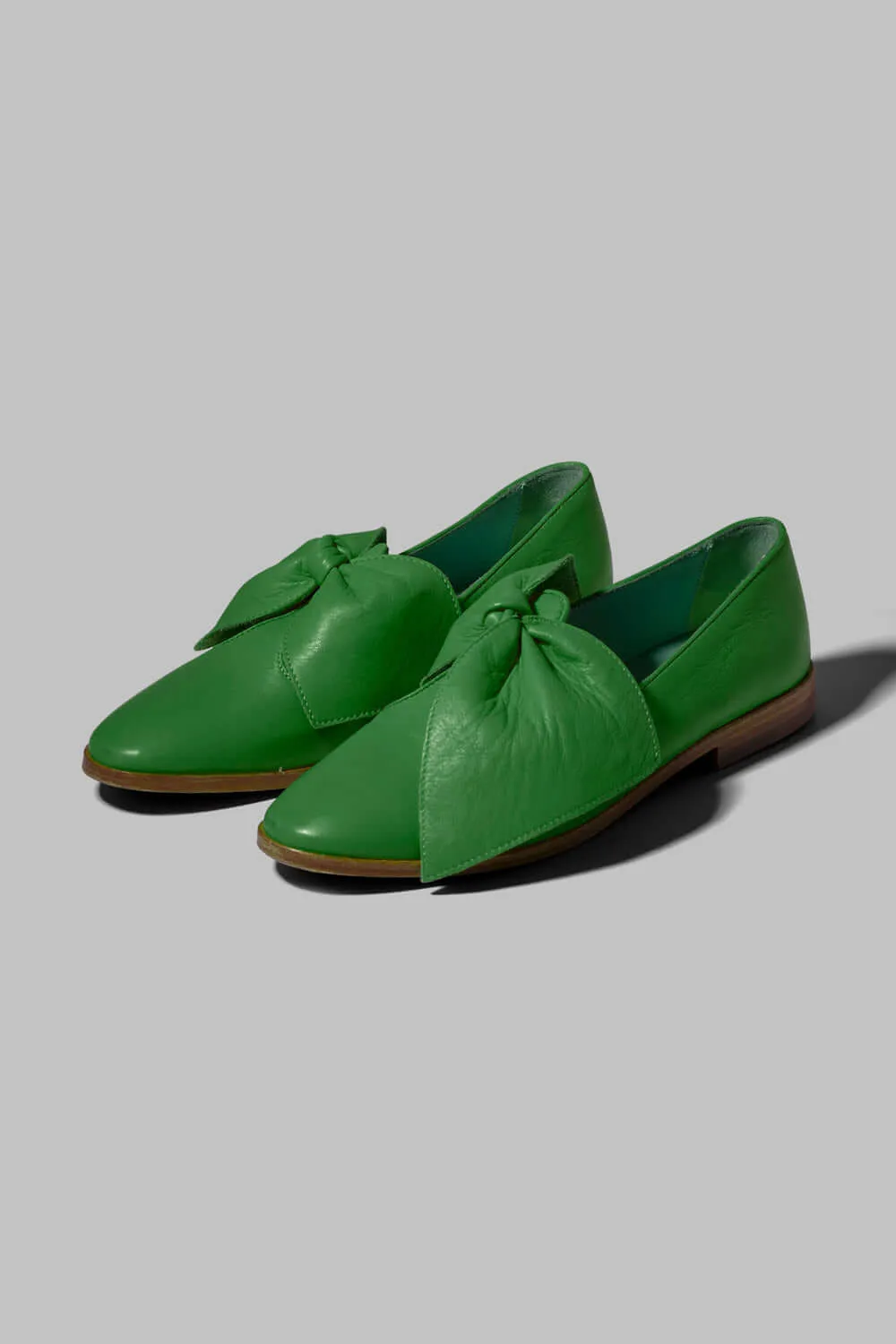 Chaussures BB Ballerina en Cuir Vert