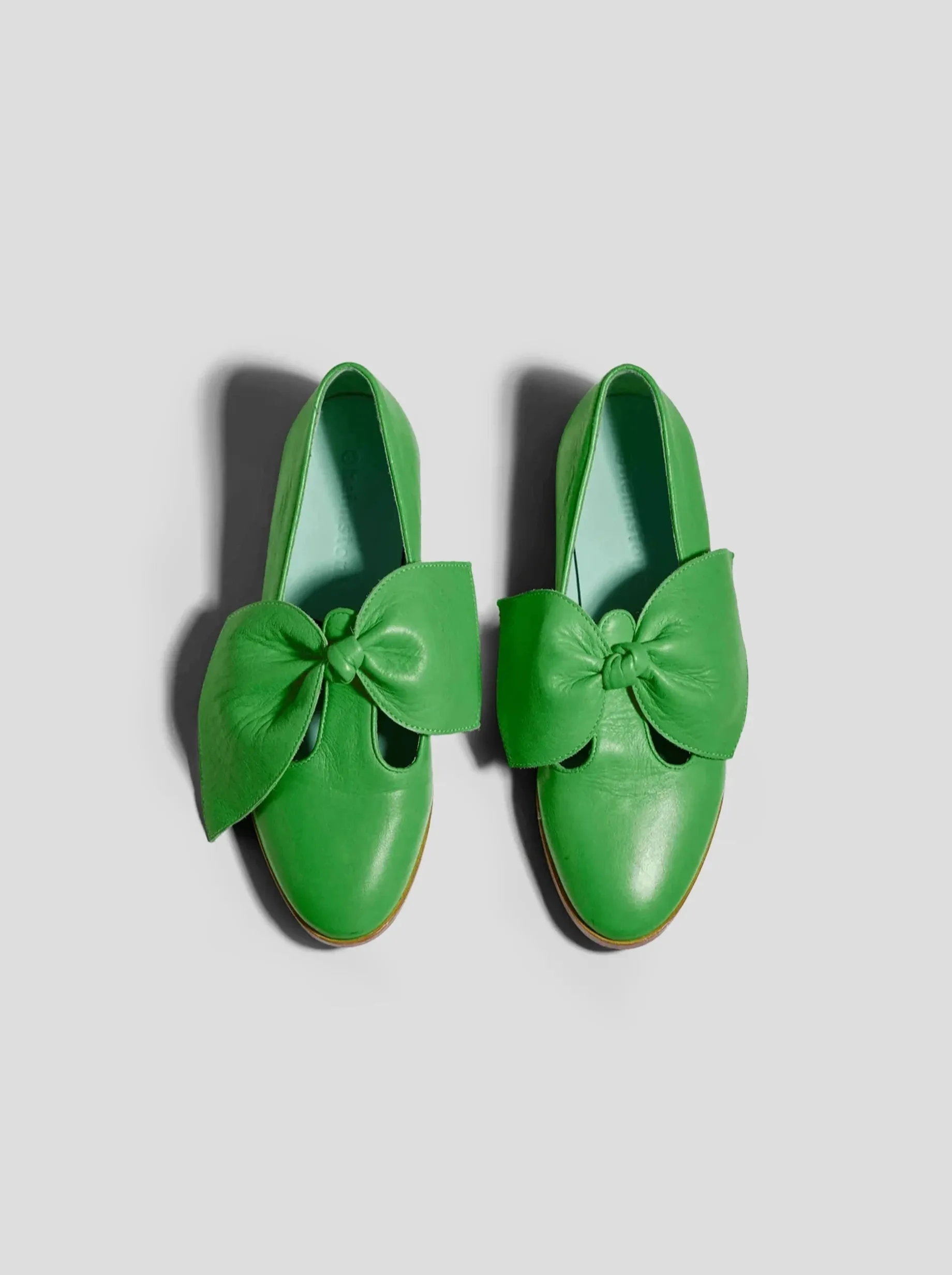 Chaussures BB Ballerina en Cuir Vert