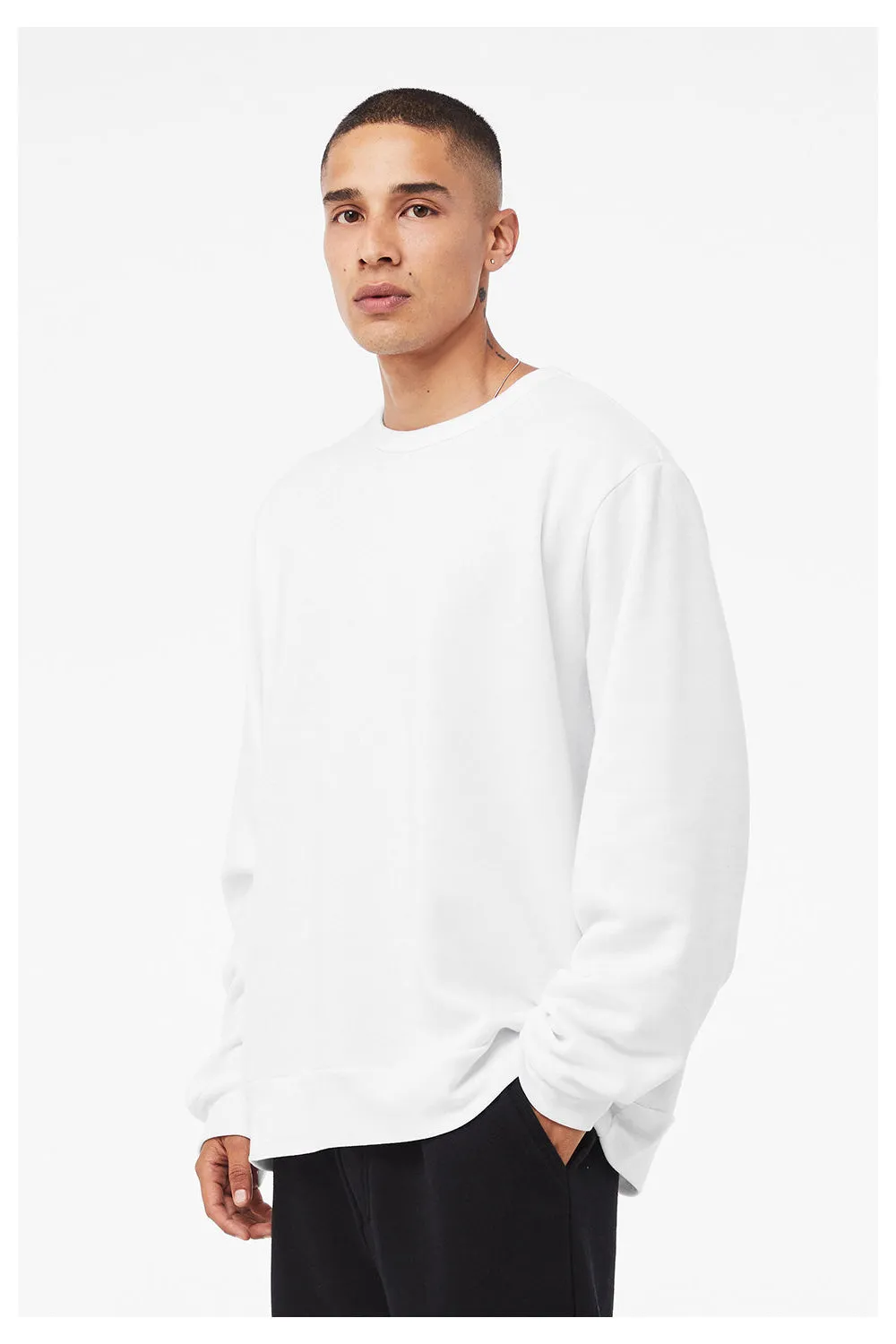 Bella   Canvas Sweat-shirt à col rond classique pour homme - Blanc