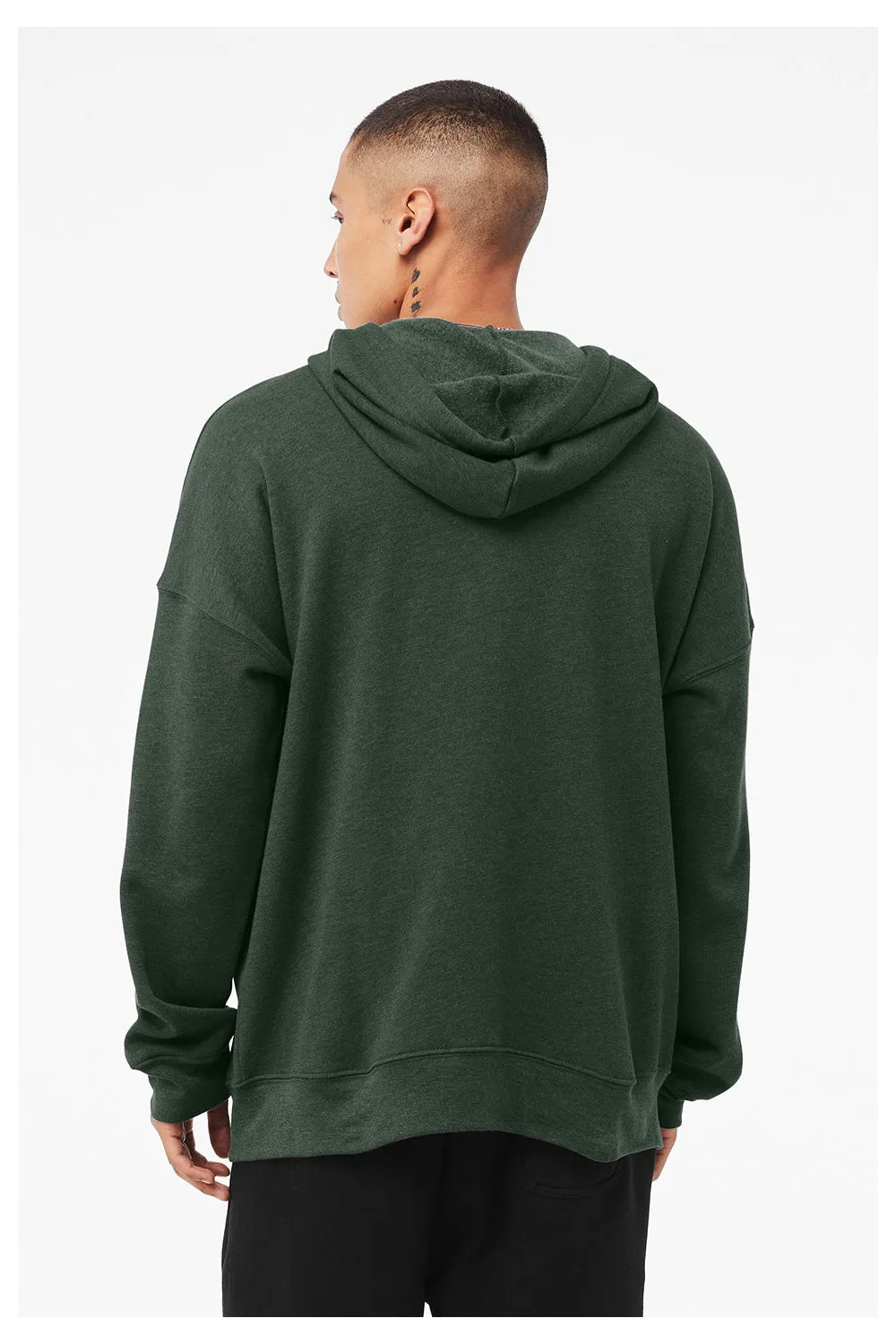 Bella   Canvas Pull à capuche en polaire éponge pour homme avec fermeture éclair et poches - Vert forêt chiné