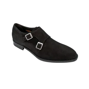 Chaussures Belvedere Exotic Skin Belvedere Francesco en daim noir à double bride moine
