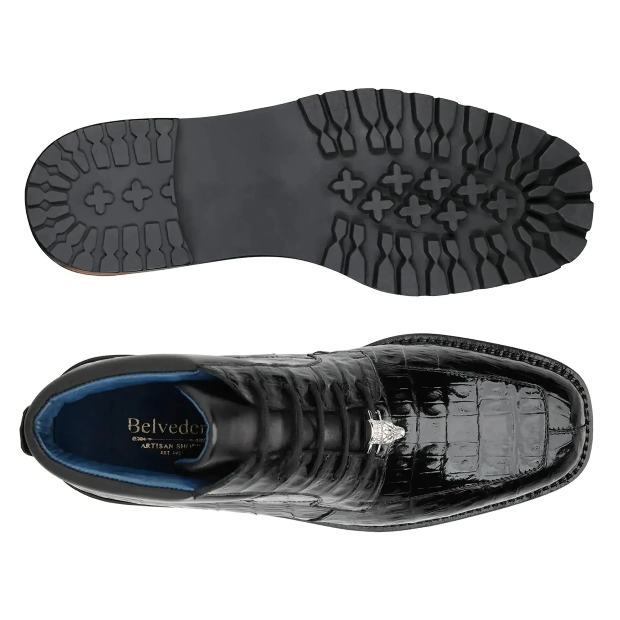 Chaussures Belvedere en Peau Exotique Bottes Belvedere Gallardo en Véritable Caïman Noir