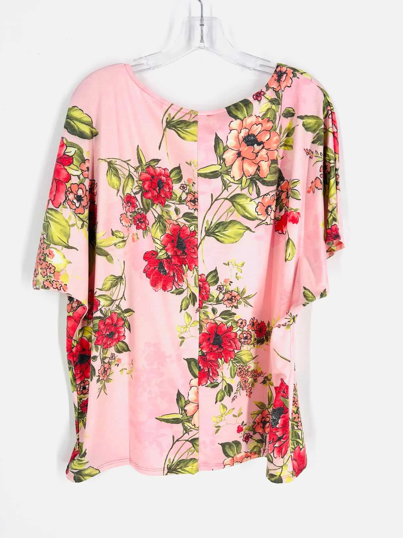 Haut floral BiBi taille M Pk/Rd/Gr à manches courtes