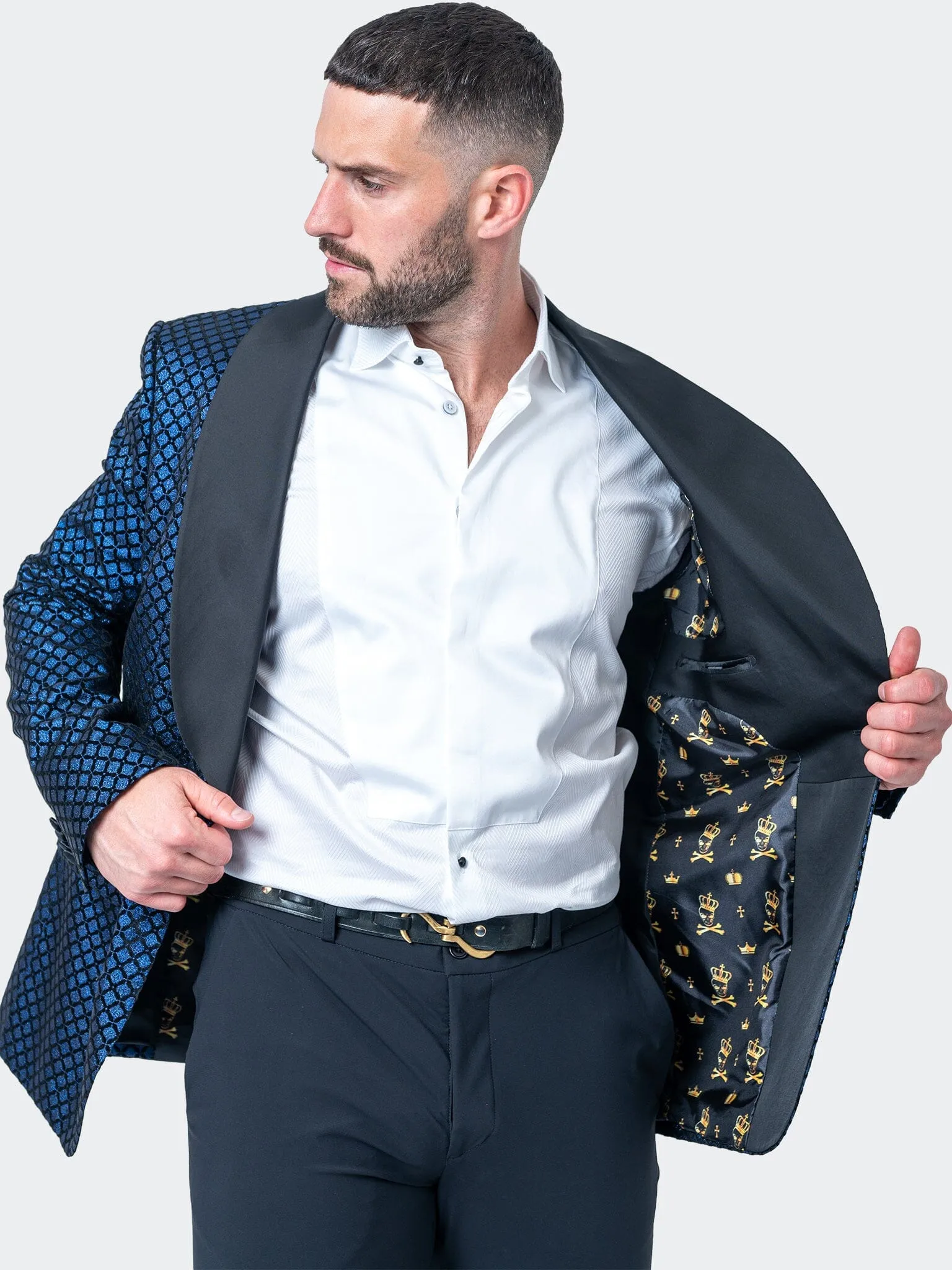 Blazer Châle Pailleté Bleu