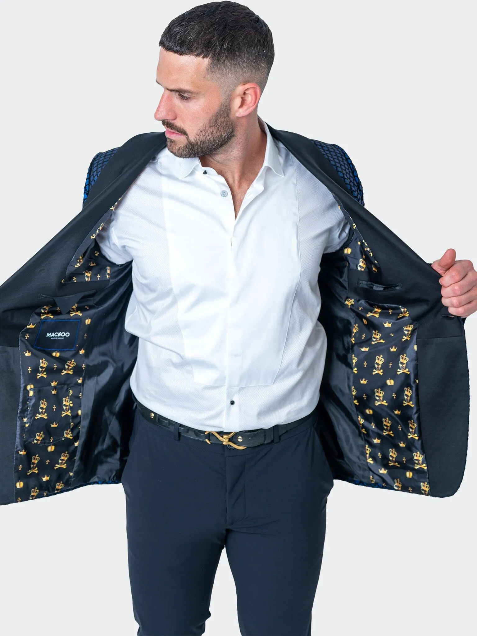 Blazer Châle Pailleté Bleu