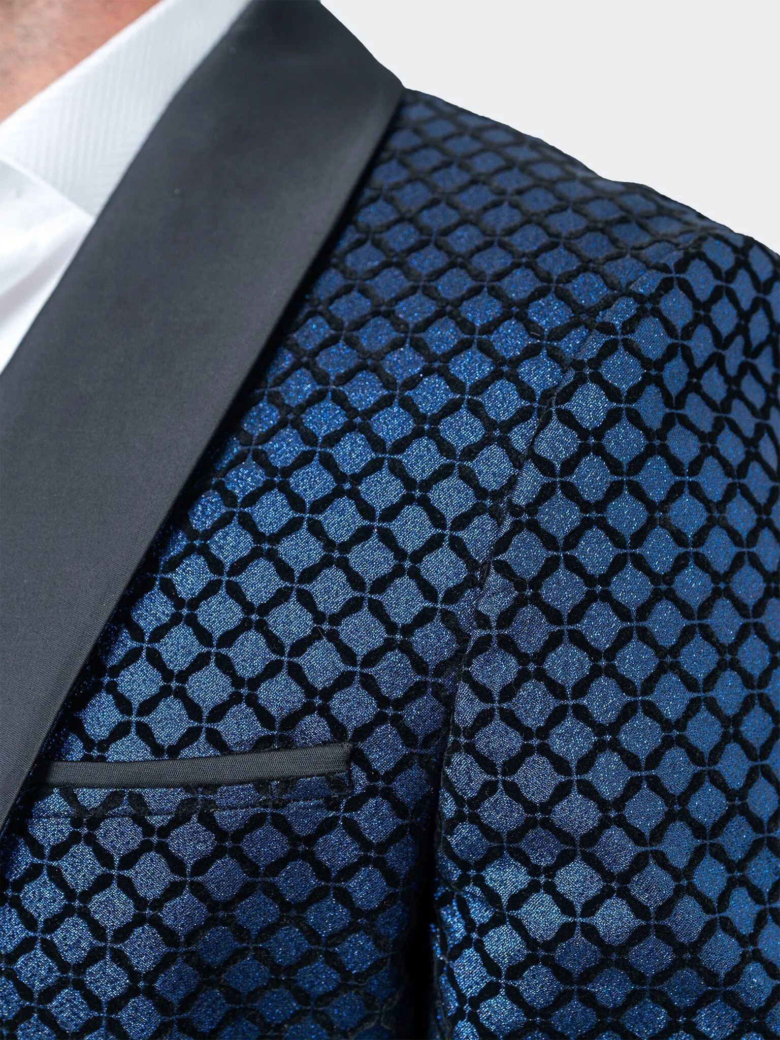 Blazer Châle Pailleté Bleu