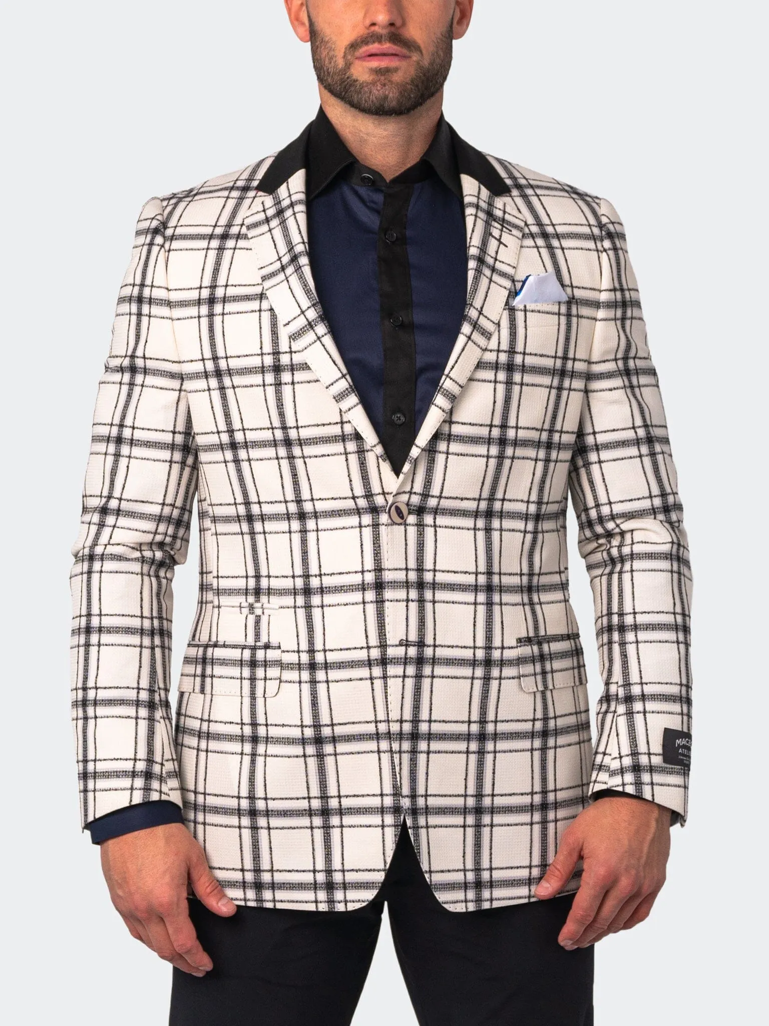 Blazer Socrate Evo PrintempsCheck Blanc