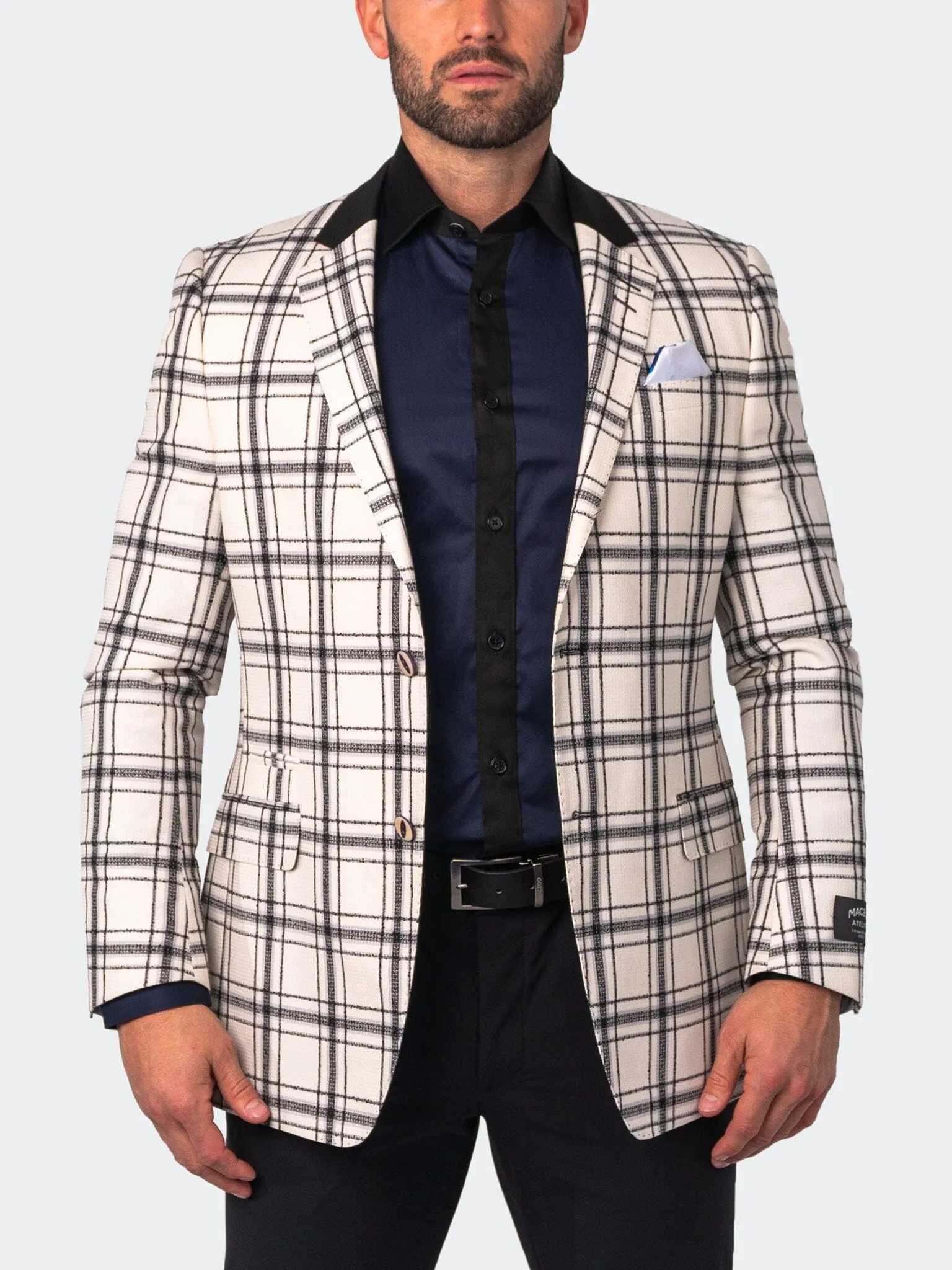 Blazer Socrate Evo PrintempsCheck Blanc