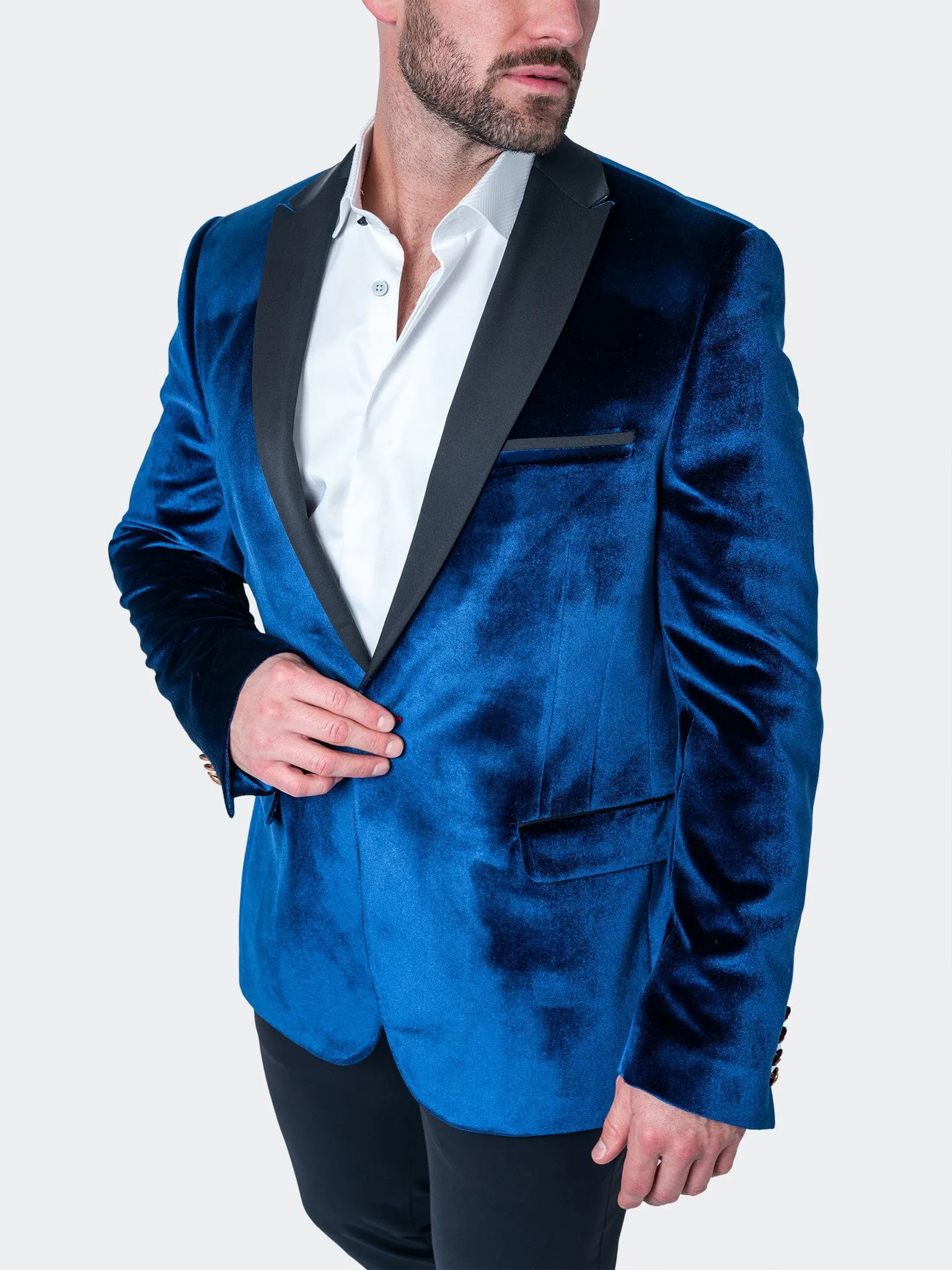 Blazer Tesla Velours Bleu